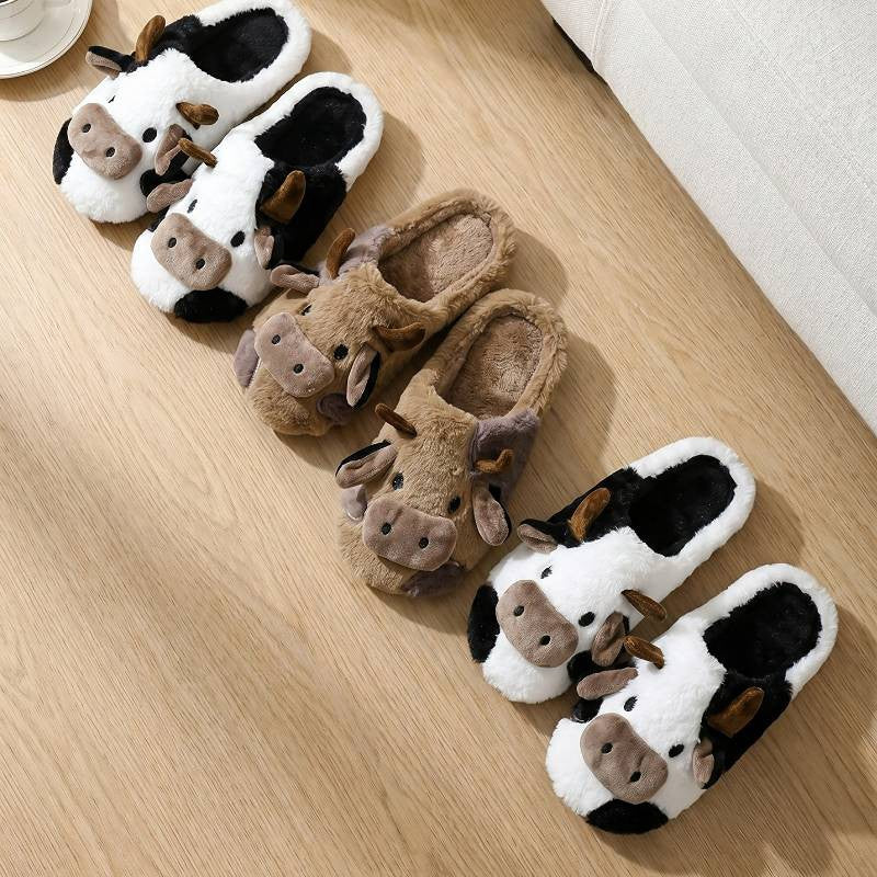 Pantoufles d'intérieur en peluche Cozy Cow - image 7