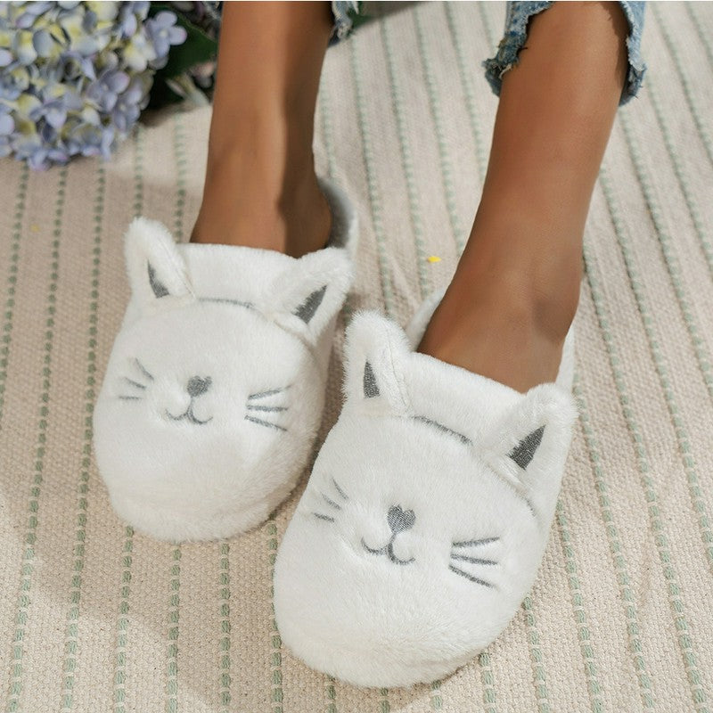 Pantoufles en peluche Cozy Cat - Blanc - EU44-45(US10-11) - image 0