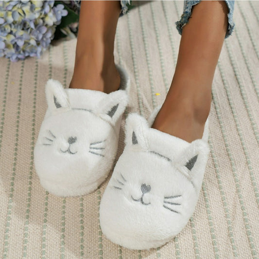 Pantoufles en peluche Cozy Cat - Blanc - EU44-45(US10-11) - image 0