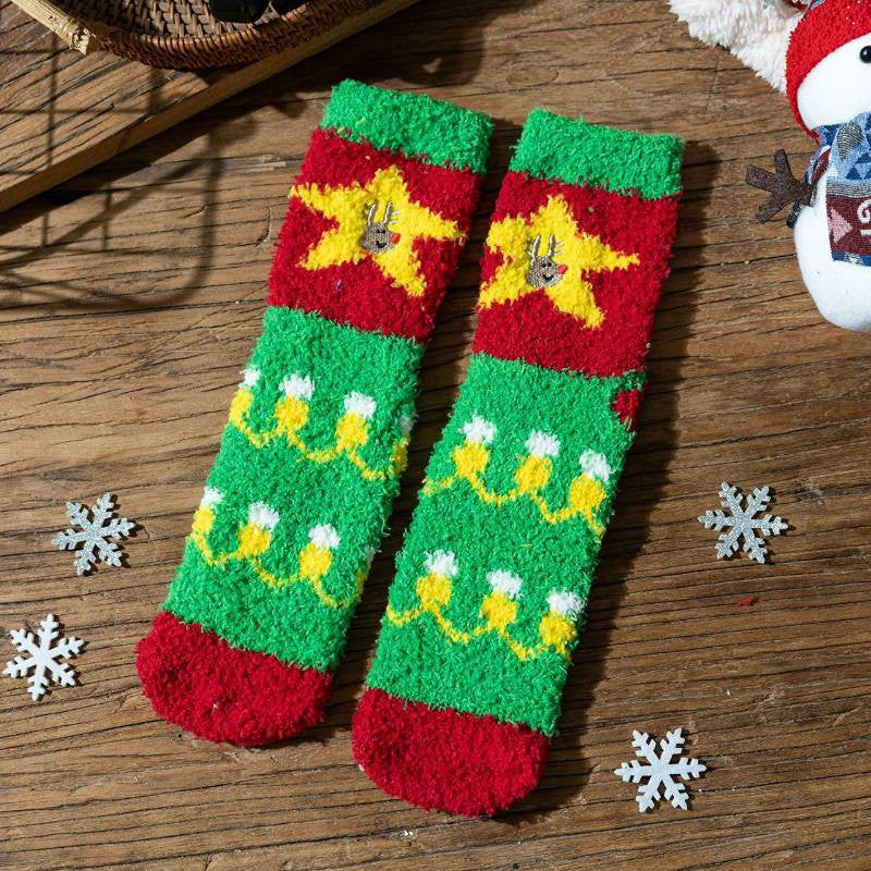 Chaussettes courtes festives à carreaux en peluche (6 paires) - image 7