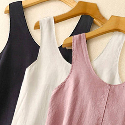 Robe midi décontractée sans manches en coton - image 12