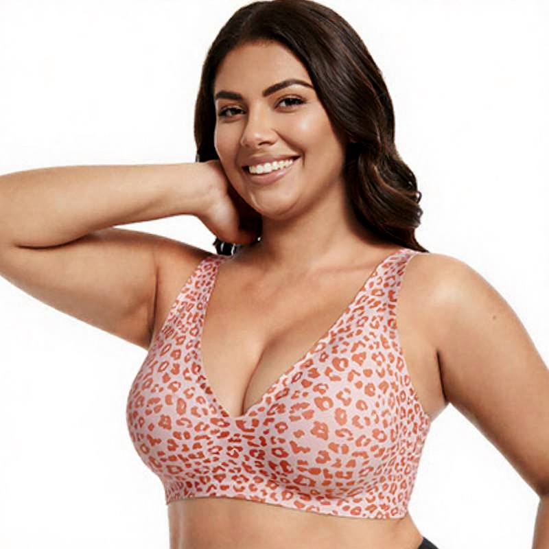 Soutien-gorge sans armatures à pois et imprimé léopard - image 3
