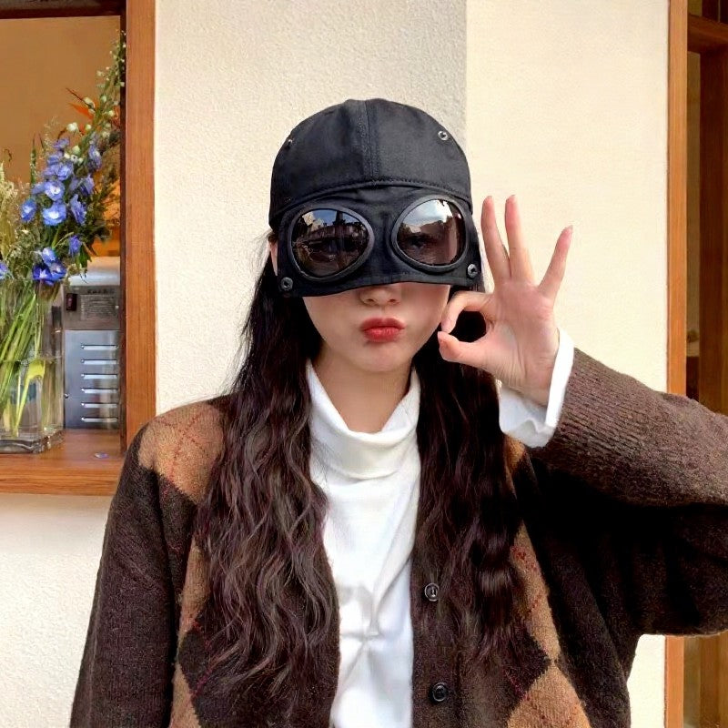 Chapeau style streetwear vintage à lunettes - Noir - One Size - image 5