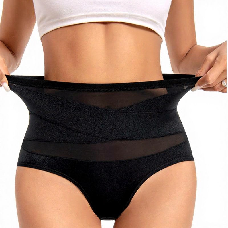 Culotte gainante taille haute en résille - image 2