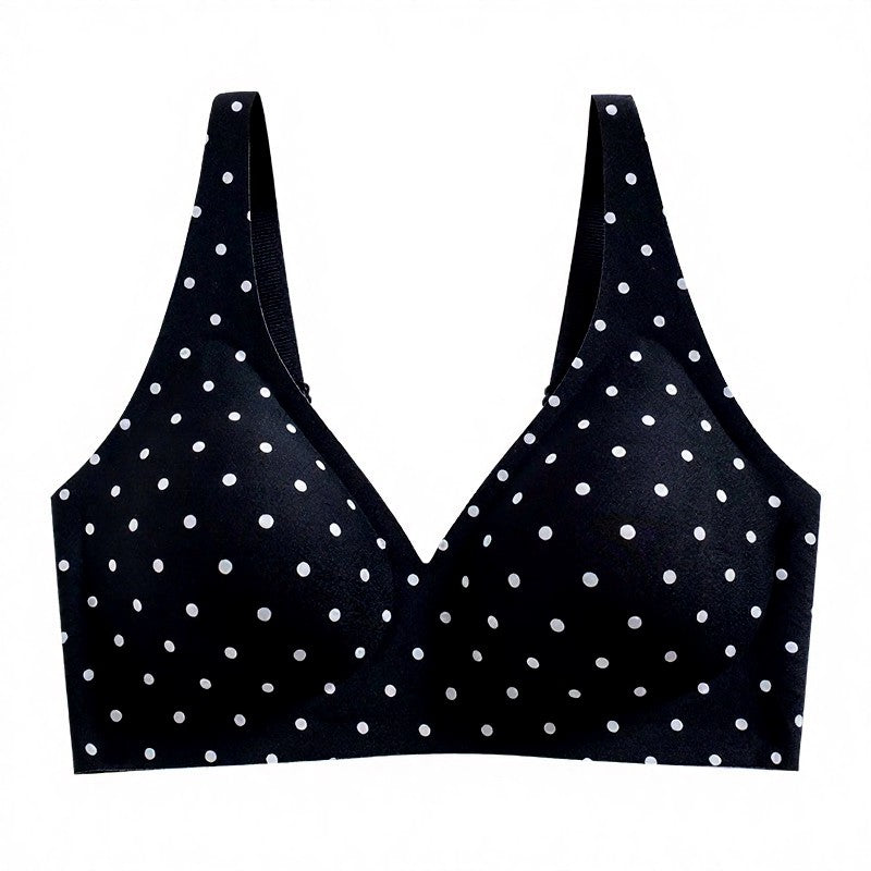 Soutien-gorge sans armatures à pois et imprimé léopard - Noir - 3XL - image 10