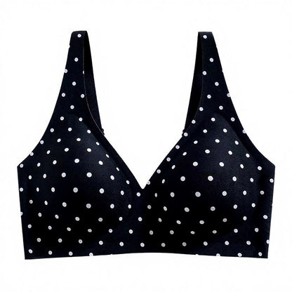 Soutien-gorge sans armatures à pois et imprimé léopard - Noir - 3XL - image 10