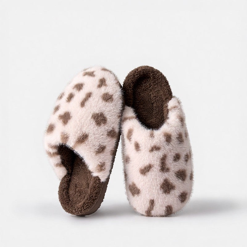 Pantoufles d'intérieur chaudes et confortables doublées de peluche à motif vache - Rose - EU44-45(US9-10) - image 10