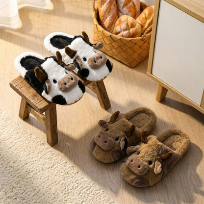 Pantoufles d'intérieur en peluche Cozy Cow - image 5