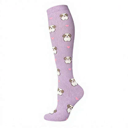 Chaussettes de compression ludiques pour chats et chiens (5 paires) - Violet - S/M - image 9
