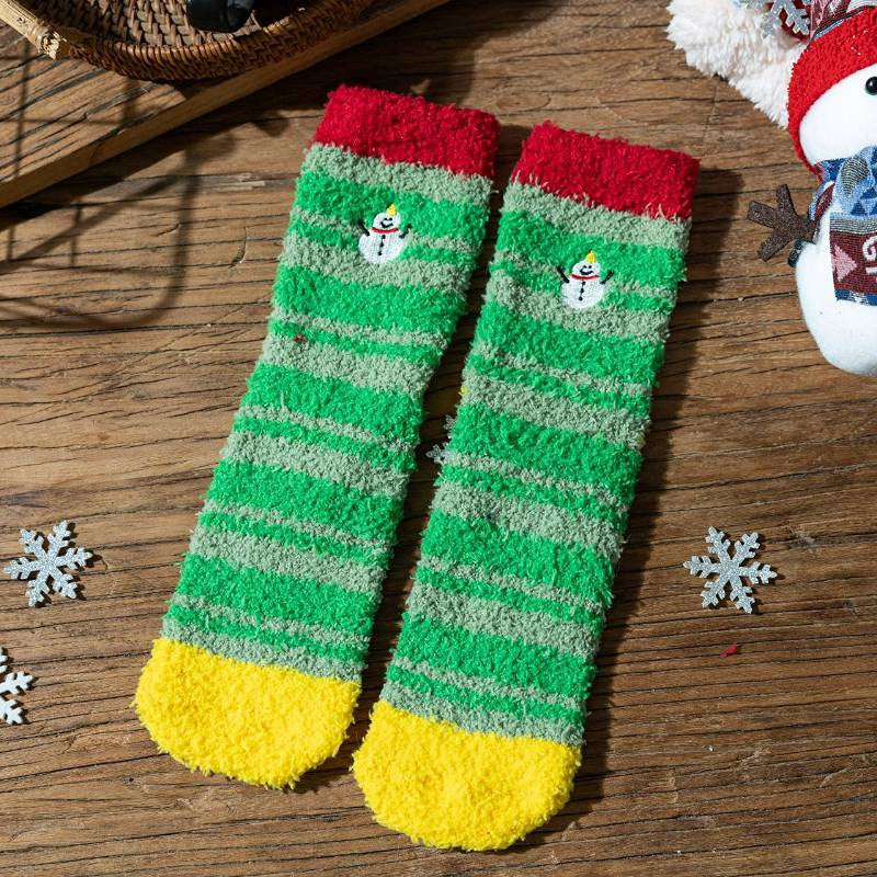 Chaussettes courtes festives à carreaux en peluche (6 paires) - image 5