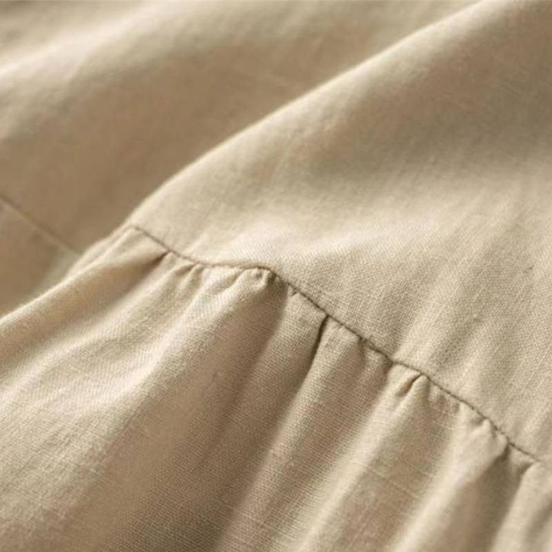 Robe midi à poches en coton et lin - image 6