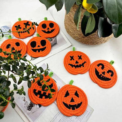 Dessous de verre citrouille d'Halloween (8 pièces) - image 1