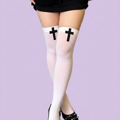 Chaussettes hautes à motif croix gothique (2 paires) - image 8