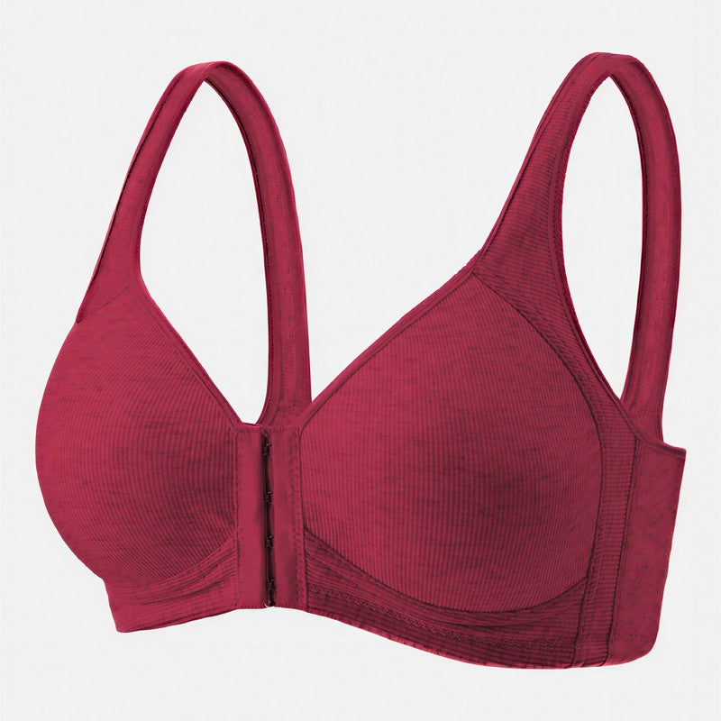 Soutien-gorge sans armatures à fermeture avant pour un maintien quotidien - Rouge - 2XL - image 10