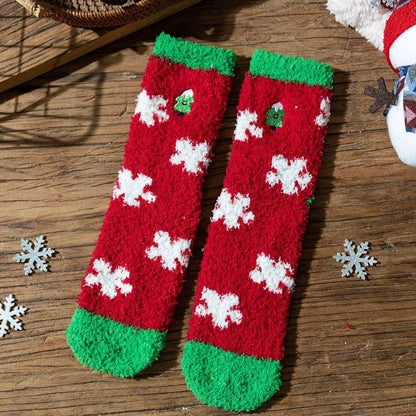 Chaussettes courtes festives à carreaux en peluche (6 paires) - image 4