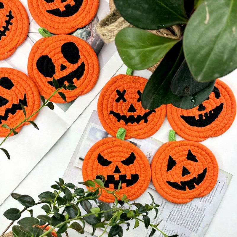 Dessous de verre citrouille d'Halloween (8 pièces) - image 3
