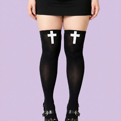 Chaussettes hautes à motif croix gothique (2 paires) - image 3