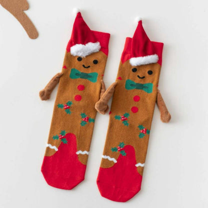 Chaussettes courtes tricotées sapin de Noël tenant une main - C - EU36-42(US3-8.5) - image 4