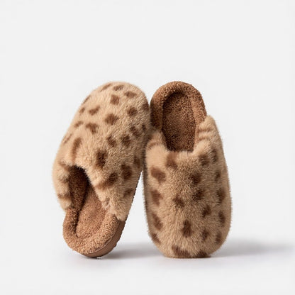 Pantoufles d'intérieur chaudes et confortables doublées de peluche à motif vache - Brun - EU44-45(US9-10) - image 8