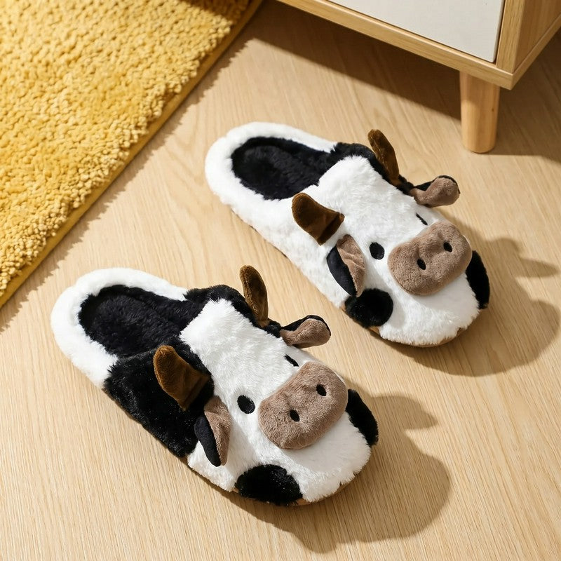 Pantoufles d'intérieur en peluche Cozy Cow - Blanc - EU44-45(US10-11) - image 4