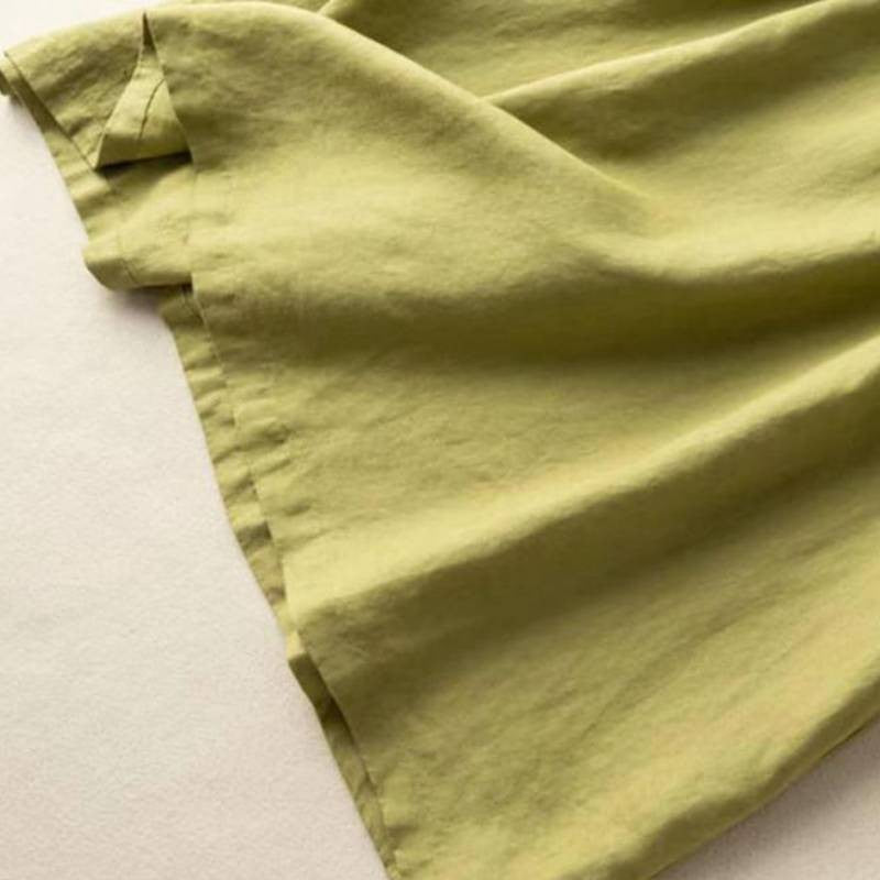 Robe midi à poches en coton et lin - image 4