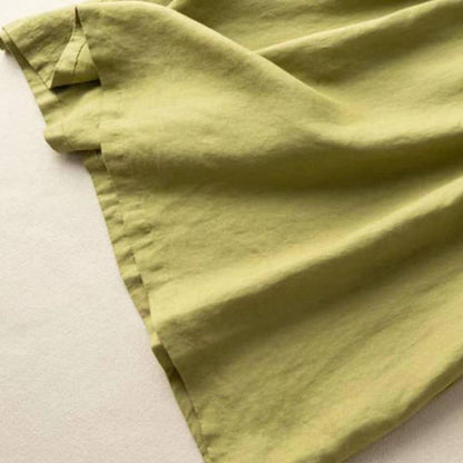 Robe midi à poches en coton et lin - image 4