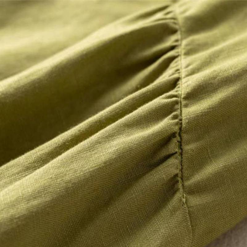 Robe midi à poches en coton et lin - image 3