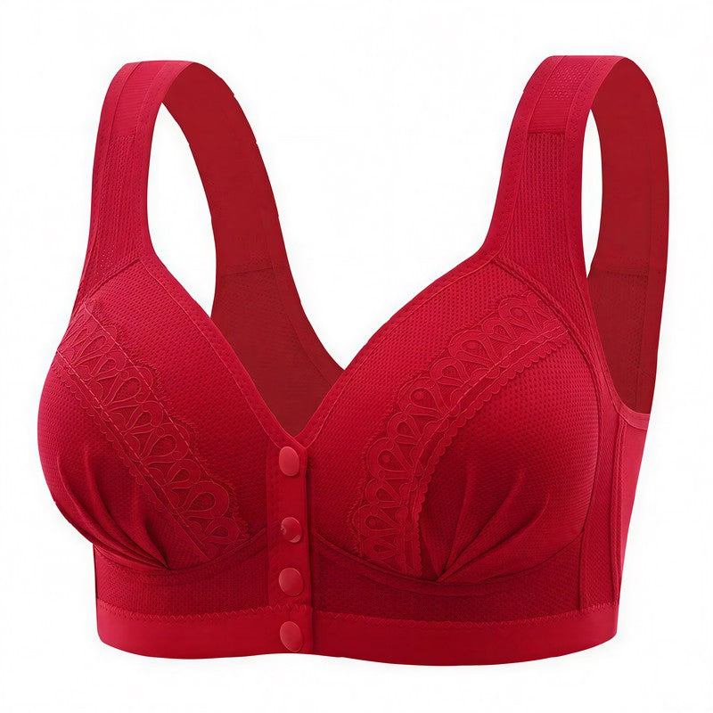 Soutien-gorge sans armatures à fermeture avant - Rouge - 46 - image 3