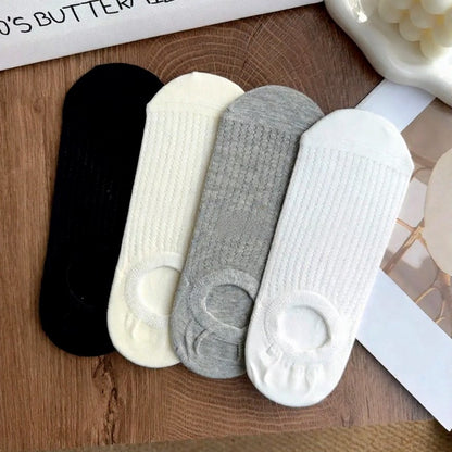 Chaussettes invisibles côtelées et respirantes (4 paires) - image 4