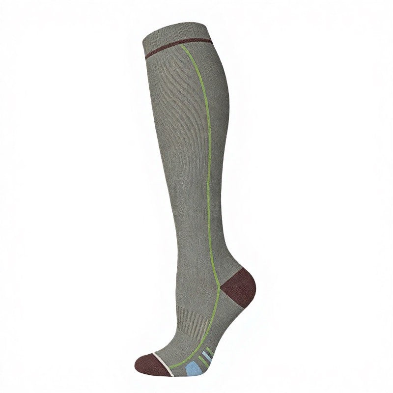 Chaussettes de compression à rayures contrastées (3 paires) - Vert foncé - S/M - image 4