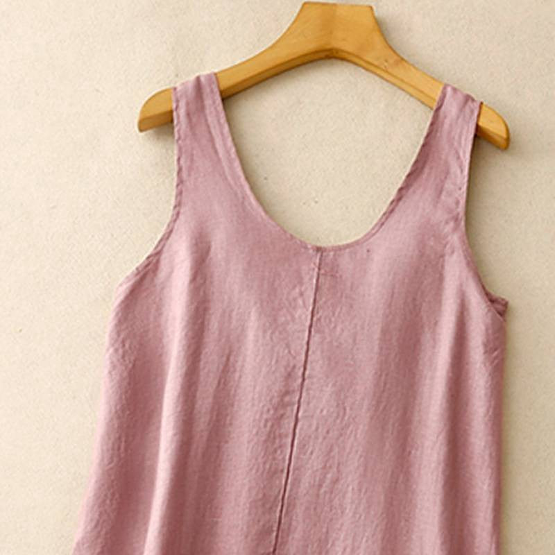 Robe midi décontractée sans manches en coton - image 16