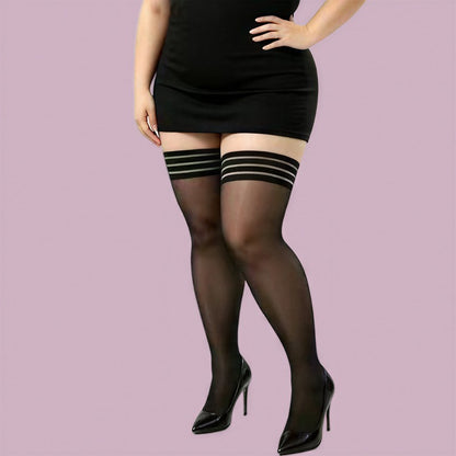 Bas cuissardes transparents (2 paires) - image 3