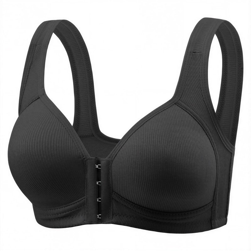 Soutien-gorge sans armatures à fermeture avant pour un maintien quotidien - Noir - 2XL - image 9