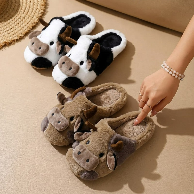 Pantoufles d'intérieur en peluche Cozy Cow - image 3