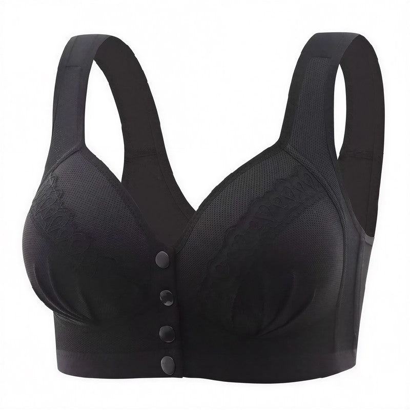 Soutien-gorge sans armatures à fermeture avant - Noir - 46 - image 1