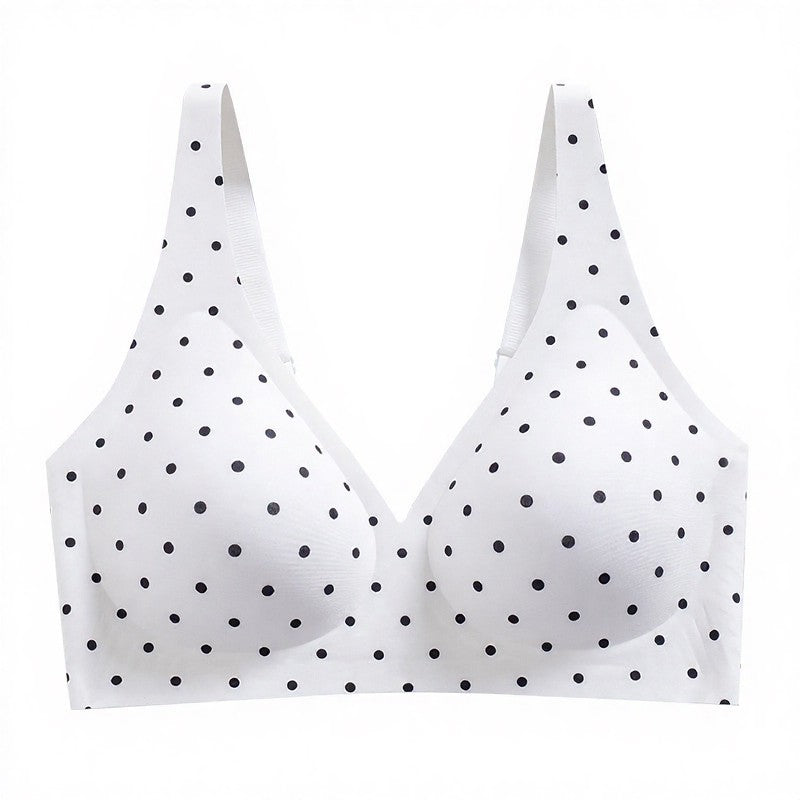 Soutien-gorge sans armatures à pois et imprimé léopard - Blanc - 3XL - image 11