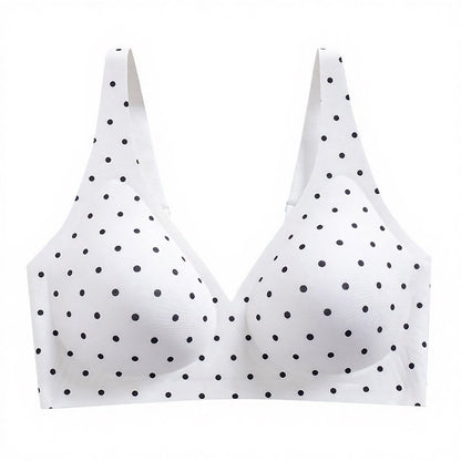 Soutien-gorge sans armatures à pois et imprimé léopard - Blanc - 3XL - image 11