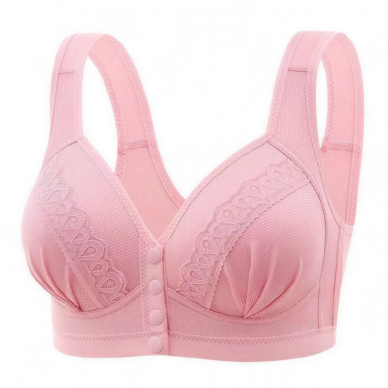 Soutien-gorge sans armatures à fermeture avant - Rose - 46 - image 0