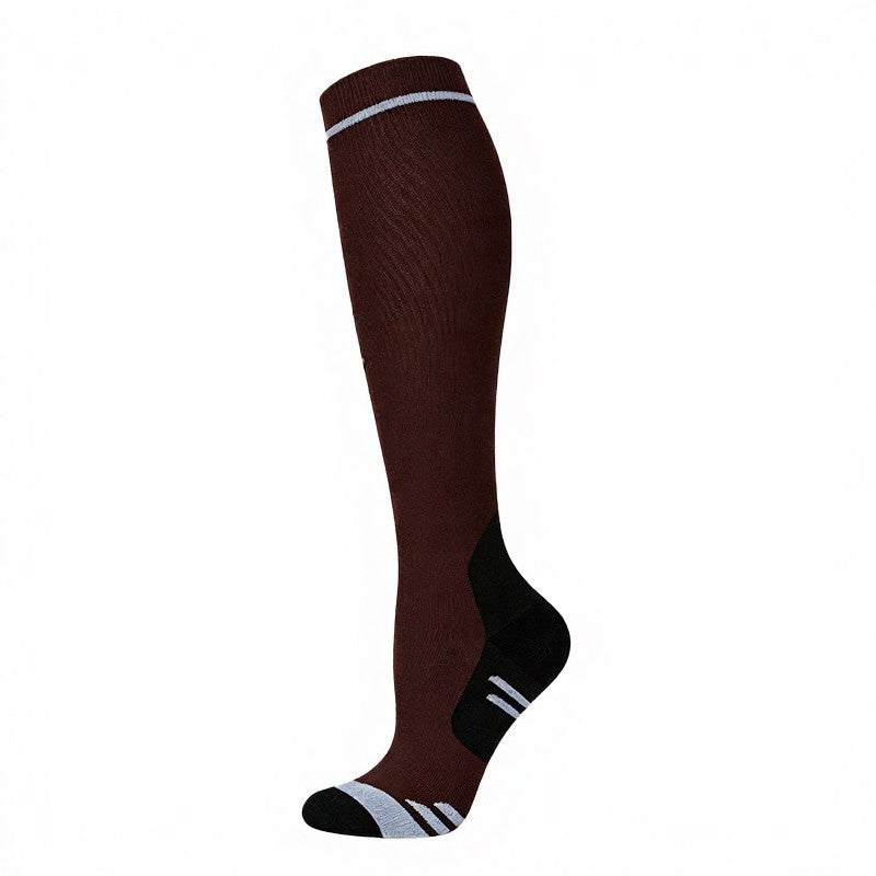 Chaussettes de compression à rayures contrastées (3 paires) - Café - S/M - image 5
