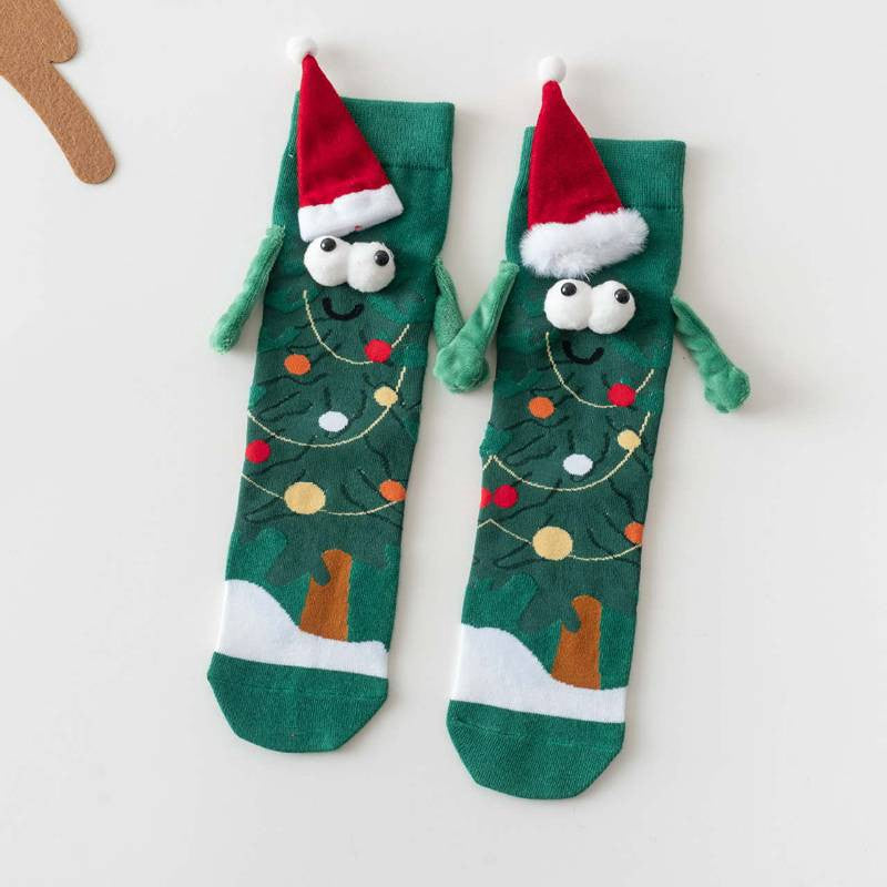 Chaussettes courtes tricotées sapin de Noël tenant une main - UN - EU36-42(US3-8.5) - image 2