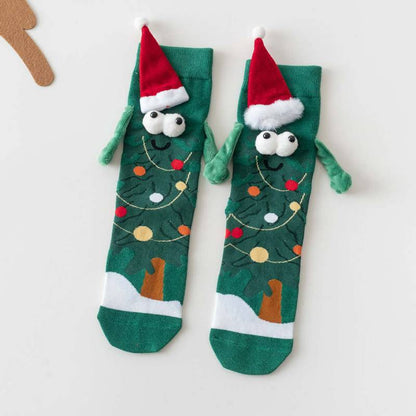 Chaussettes courtes tricotées sapin de Noël tenant une main - UN - EU36-42(US3-8.5) - image 2