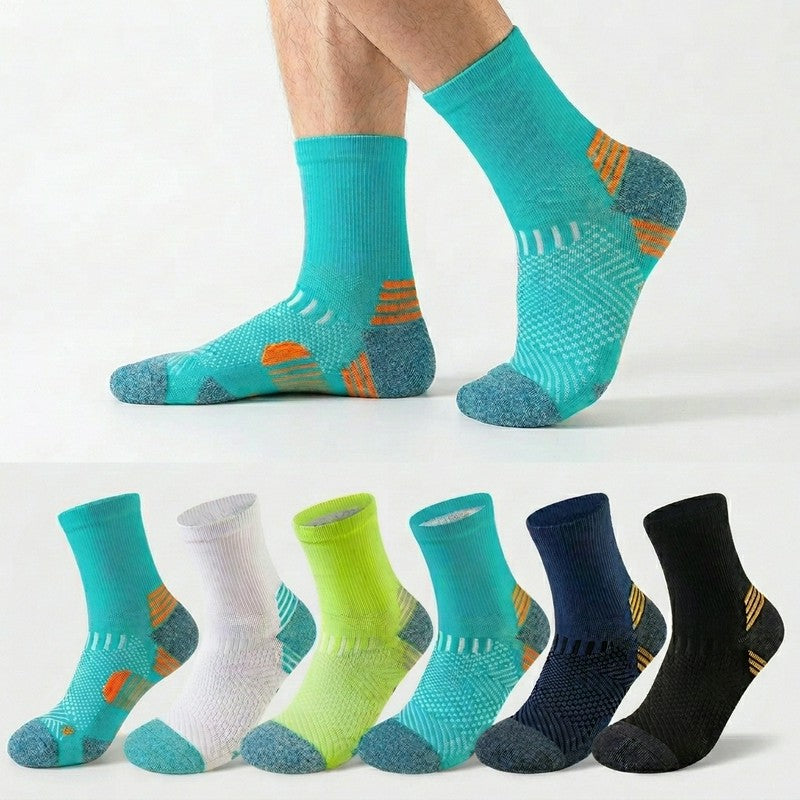 Chaussettes de compression quart de cercle à blocs de couleur néon (6 paires) - image 0