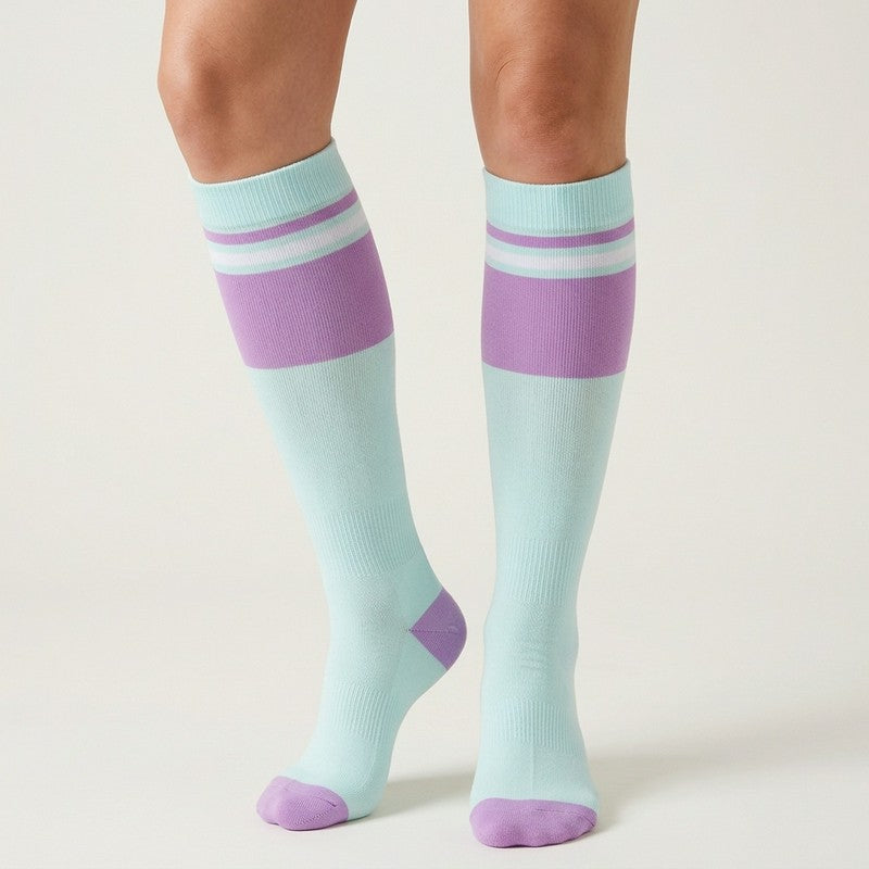 Chaussettes de compression rétro à blocs de couleurs (4 paires) - image 3