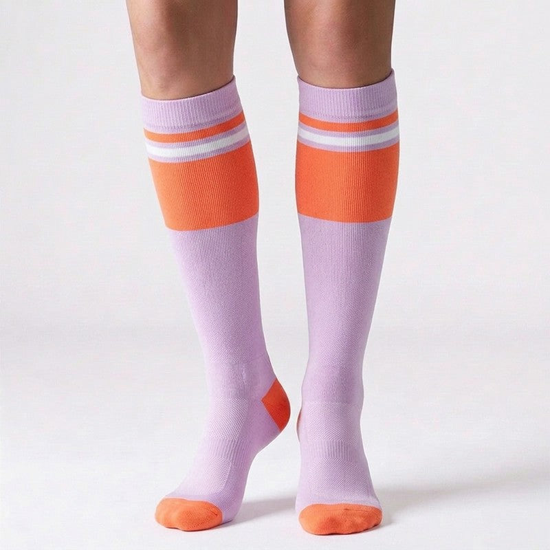 Chaussettes de compression rétro à blocs de couleurs (4 paires) - image 2