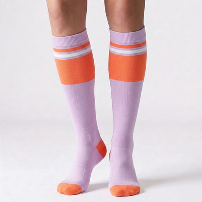 Chaussettes de compression rétro à blocs de couleurs (4 paires) - image 2