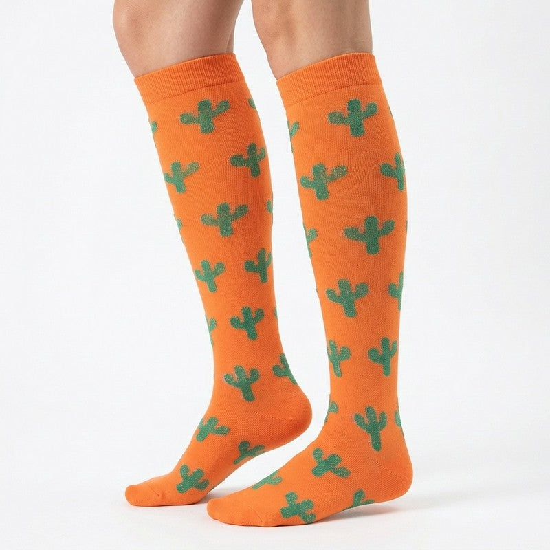 Chaussettes de compression à motifs animaux ludiques (3 paires) - Orange - S/M - image 3