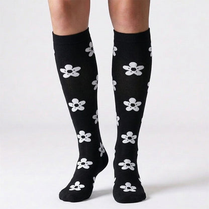 Chaussettes de compression Étoile Lune Fleur (3 paires) - image 1