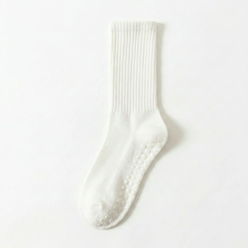 Chaussettes de yoga en mélange de coton côtelé doux (4 paires) - Blanc + Rose + Vert + Bleu - 40(US2-7) - image 3