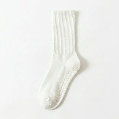 Chaussettes de yoga en mélange de coton côtelé doux (4 paires) - Blanc + Rose + Vert + Bleu - 40(US2-7) - image 3