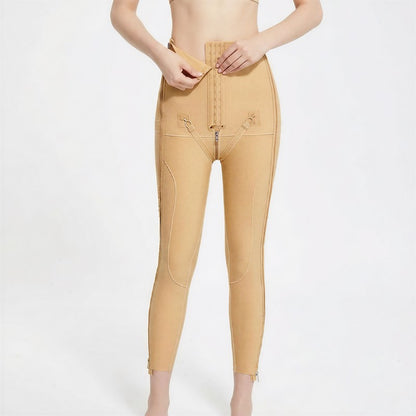 Pantalon gainant taille haute à double fermeture éclair ajustable - image 5